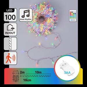 Aigostar - LED dimmerabile catena luminosa da esterno con sensore 100xLED/3xAA 12m multicolore + telecomando