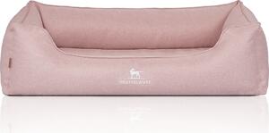 Lettino ortopedico per cani Luisa in velluto con carattere intrecciato a mano XL rosa