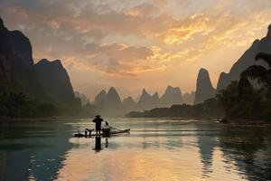 Fotografia artistica Golden Li River, Yan Zhang, (40 x 26.7 cm)