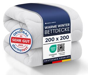 Calda coperta invernale 200x200 come piumone - Piumone adatto a chi soffre di allergie - Morbida trapunta - Particolarmente soffice e lavabile a 60°