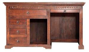 MASSIVMOEBEL24 | scrivania in legno di Acacia 140x64x80 nougat laccato OXFORD #511