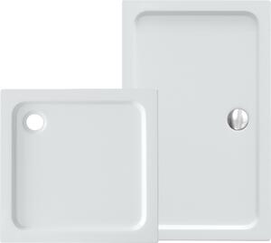 Piatto doccia VILSTEIN | rinforzato con fibra di vetro | piatto da 5 cm | piatto doccia con pendenza | piatto doccia | sifone opzionale | bianco lucido | 80x90 cm