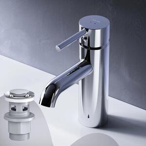 AM.PM Rubinetto da bagno con scarico a scomparsa per lavabo Rubinetto da bagno cromato Rubinetto da lavabo con scarico a scomparsa Valvola in ottone da 1 1/4 di pollice Scarico