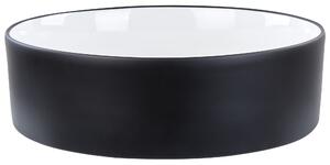 BELIANI Lavabo da bagno da appoggio in Vetroceramica nera lucida 40 cm rotondo stile moderno
