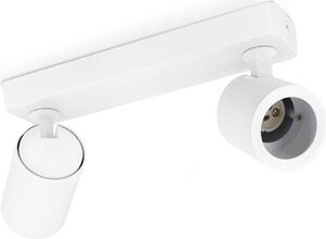 Linovum TENJO spot bar 2 fiamme in bianco adatto per 2x GU10 - spot per lampade da soffitto orientabili e ruotabili