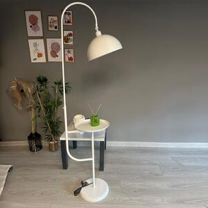 Lampada da terra moderna in metallo con E27, bianco Paralume regolabile