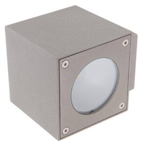 Lucande LED applique da esterno Jarno, argento, metallo, 9 cm