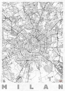 Mappa Milan, Hubert Roguski, (30 x 40 cm)