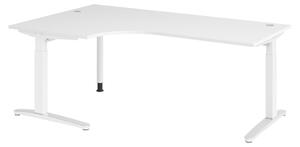 Scrivania bümö serie XB - Decorazione: bianco, dimensioni: scrivania angolare 200 x 120 cm, struttura: bianco/alluminio lucido