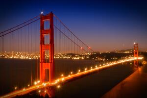 Fotografia artistica Evening Cityscape of Golden Gate Bridge, Melanie Viola, (40 x 26.7 cm)