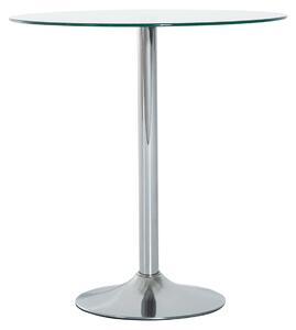 HOMCOM Tavolo da pranzo, tavolo da cucina rotondo con piano in vetro, Ø70 x 74,5 cm