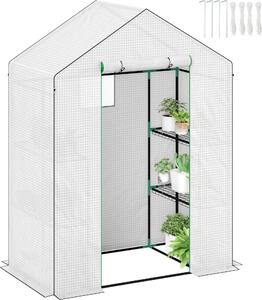 Serra Outsunny con porta scorrevole, finestra, ripiani, serra in plastica resistente all'inverno