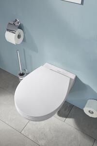 VIGOUR ONE WC sospeso rotondo senza bordo con sedile WC SoftClose, bianco