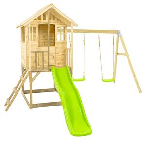 Zwerkules Villa 3 Casa su palafitte per bambini con scivolo e altalena in legno