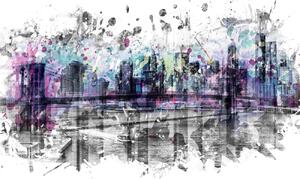 Illustrazione Modern Art New York City Skyline Splashes, Melanie Viola, (40 x 26.7 cm)
