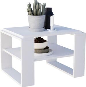 Raumhirsch: Tavolino da caffè, materiale in legno, forma rettangolare, stabile, colore bianco, dimensioni 44/54/63 cm