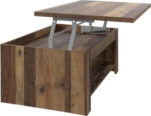 Tavolino da salotto >Celon< in Old Wood Vintage - 110x45,7x65 cm (LxAxP)