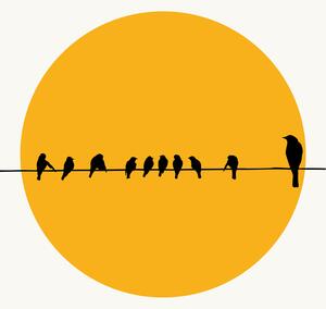 Illustrazione Birds Family, Kubistika, (26.7 x 40 cm)