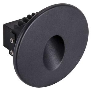 Lampada da scala a LED da incasso, lampada per gradini, applique da incasso per interni ed esterni, colore nero, forma rotonda, luce bianco neutro