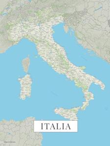 Mappa Italia color, (30 x 40 cm)