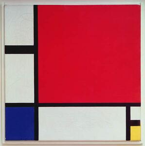 Mondrian, Piet - Stampa artistica Composition with Red, (40 x 40 cm)