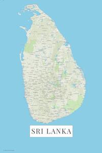 Mappa Sri Lanka color, (26.7 x 40 cm)