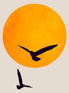 Illustrazione Birds In The Sky, Kubistika, (26.7 x 40 cm)