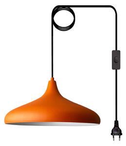 Lampada a sospensione Champion con spina 35 cm, lampada in metallo arancione