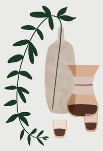 Illustrazione Boho coffee for two, Blursbyai, (30 x 40 cm)