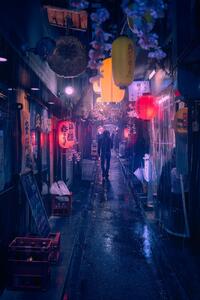 Fotografia artistica Tokyo Blue Rain, Javier de la, (26.7 x 40 cm)