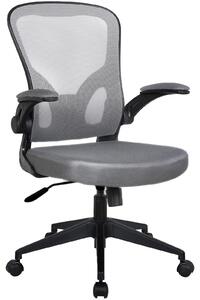 Sedia da ufficio ergonomica, girevole, per scrivania, con struttura in rete, colore: nero/grigio, senza poggiatesta