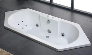 Vasca idromassaggio VILLA MEDICI 209 x 80,5 cm bianca con getti massaggianti, LED