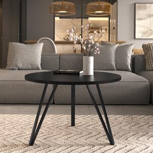 Mobili di design - Tavolino rotondo da 67 cm - Piano laminato e struttura in metallo - Tavolino da salotto moderno in stile loft