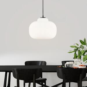 Lampada a sospensione, Ø 30 cm, altezza 128,5 cm, E27, max. 60 W, vetro/metallo, bianco