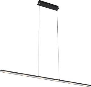 Lampada a sospensione di design nera con LED e dimmer touch color platino