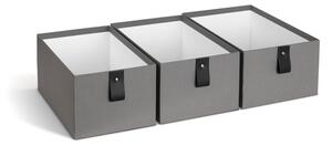 Scatole in set grigie in cartone 3 pz 20,5x29,5x14,5 cm Aston Paper Laminate – Bigso