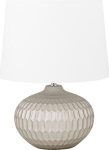BELIANI Lampada da tavolo in Vetroceramica oro 51 cm paralume in tessuto vaso bianco cavo con interruttore Look moderno e minimalista