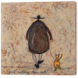 Quadro su tela Sam Toft - Just Walking the Cat, (40 x 40 cm)