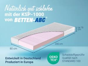 Materasso in schiuma fredda a 9 zone Betten-ABC KSP-1000 The Original, altezza 16 cm, dimensioni: 80x200, livello di rigidità: H2
