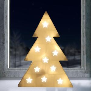LED decorativo abete 37cm albero di Natale decorazione finestra decorazione effetto ologramma, colore: bianco