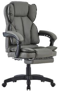 Sedia da scrivania, sedia da ufficio, sedia da gaming, sedia da corsa, poltrona direzionale con poggiapiedi, colore: grigio scuro - nero