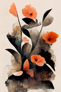 Illustrazione Abstract Flowers, Treechild, (26.7 x 40 cm)