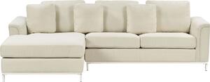 BELIANI Divano angolare beige rivestimento imbottitura lato destro moderno cuscini decorativi soggiorno