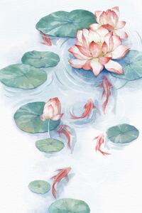 Illustrazione Lotus Pond Water Color home, Xuan Thai, (26.7 x 40 cm)