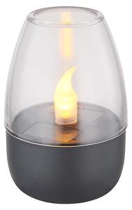 Lampada solare a LED, grado di protezione IP44, con batteria, in acciaio inossidabile, colore grigio, altezza 9 cm
