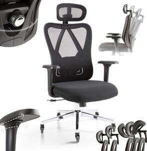 Sedia da ufficio ergonomica AREBOS | Poggiatesta e braccioli regolabili, 136 kg