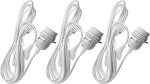 Set di 3 prese E27 per lampade a sospensione con interruttore 3,5 m bianco