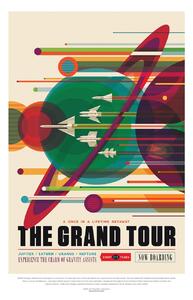 Illustrazione The Grand Tour Retro Planet Poster - Space Series Nasa, (26.7 x 40 cm)