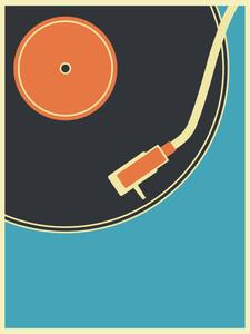 Stampa d'arte Retro Music Vintage Turntable Poster in, Youst, (30 x 40 cm)