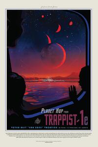 Illustrazione Trappist 1e Planet Moon Poster - Space Series Nasa, (26.7 x 40 cm)